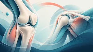 Ilustración editorial de articulaciones, fibras musculares y movimiento